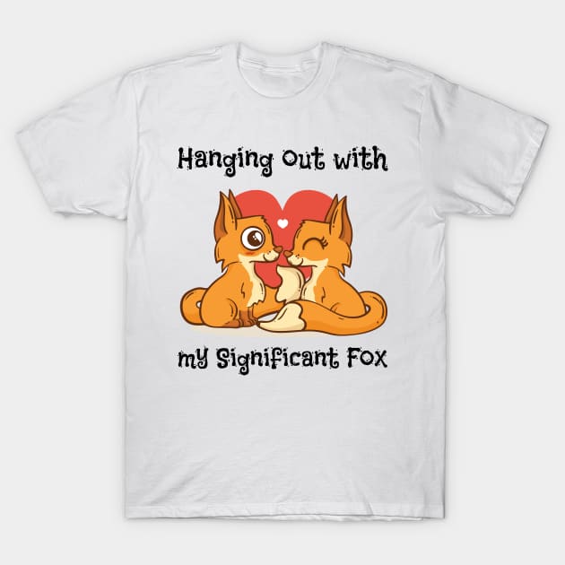 Fox Love For Women Girls Kids Heart Present Poses T-Shirt by reginaturner